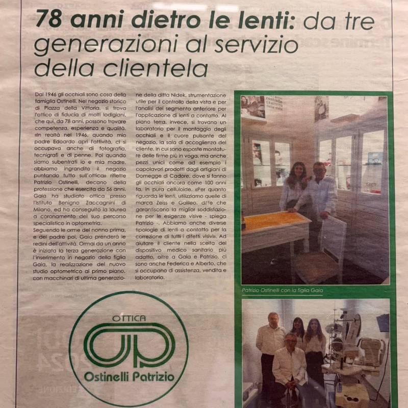 articolo de Il Cittadino che parla del nostro negozio